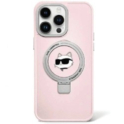 Karl Lagerfeld KLHMP15LHMRSCHP iPhone 15 Pro 6.1" pink/pink hardcase Ring Stand Choupette Head MagSafe