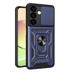 Hybrid Armor Camshield armored case for Samsung Galaxy S24 with camera cover - blue Hybrid Armor Camshield armored case for Samsung Galaxy S24 with camera cover - blue