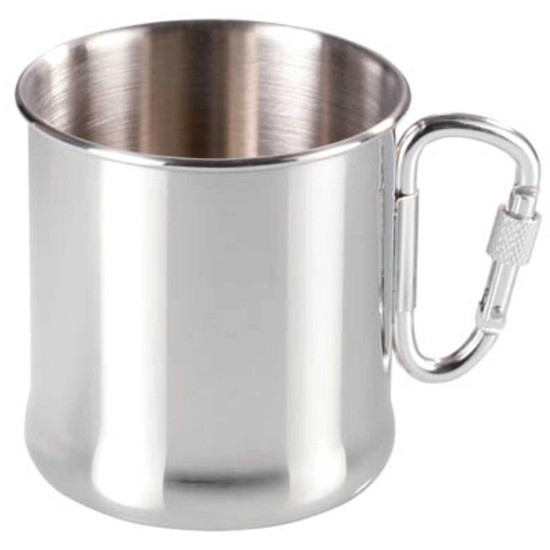 Stainless steel tourist mug with carabiner, 270 ml Stainless steel tourist mug with carabiner, 270 ml