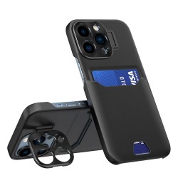 Leather Stand Case case for iPhone 14 Pro cover card wallet with stand black Leather Stand Case case for iPhone 14 Pro cover card wallet with stand black