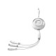 Joyroom Colorful Series S-A40 Cable Retractable 3in1 USB-A - USB-C / Lightning / Micro USB 1m - White Joyroom Colorful Series S-A40 Cable Retractable 3in1 USB-A - USB-C / Lightning / Micro USB 1m - White