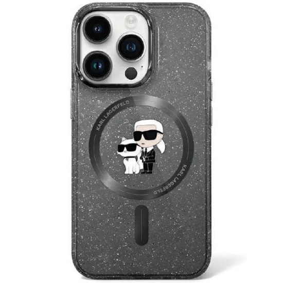 Karl Lagerfeld KLHMN61HGKCNOK iPhone 11 / Xr 6.1" black/black hardcase Karl&amp;amp;Choupette Glitter MagSafe