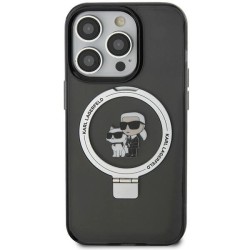 Karl Lagerfeld Ring Stand Karl&amp;Choupette MagSafe case for iPhone 11 / Xr - black