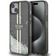Guess Liquid Glitter Gold Stripes case for iPhone 15 Plus / 14 Plus - black