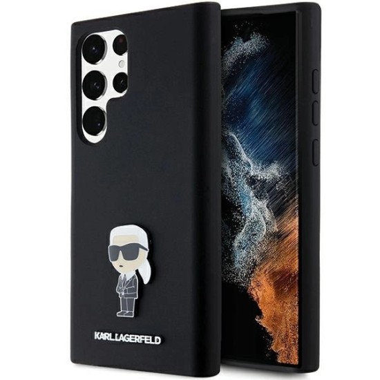 Karl Lagerfeld Silicone Ikonik Metal Pin case for Samsung Galaxy S23 Ultra - black Karl Lagerfeld Silicone Ikonik Metal Pin case for Samsung Galaxy S23 Ultra - black