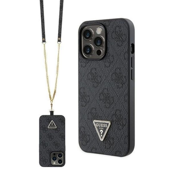 Guess GUHCP13LP4TDSCPK Case for iPhone 13 Pro / 13 - Black Crossbody 4G Metal Logo Guess GUHCP13LP4TDSCPK Case for iPhone 13 Pro / 13 - Black Crossbody 4G Metal Logo