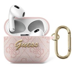 Guess GUA34GSMP AirPods 3 cover pink/pink 4G Script Metal Collection Guess GUA34GSMP AirPods 3 cover pink/pink 4G Script Metal Collection