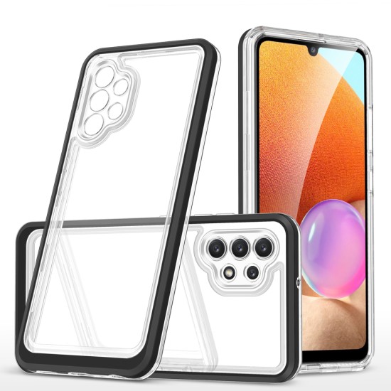 Clear 3in1 Case for Samsung Galaxy A32 5G Frame Gel Cover Black Clear 3in1 Case for Samsung Galaxy A32 5G Frame Gel Cover Black