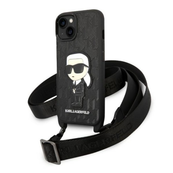 Karl Lagerfeld KLHCP14MSTKMK iPhone 14 Plus 6.7" black/black hardcase Monogram Ikonik Patch Karl Lagerfeld KLHCP14MSTKMK iPhone 14 Plus 6.7" black/black hardcase Monogram Ikonik Patch