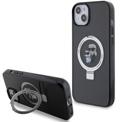 Karl Lagerfeld Ring Stand Karl&Choupette MagSafe case for iPhone 14 / 15 / 13 - black Karl Lagerfeld Ring Stand Karl&Choupette MagSafe case for iPhone 14 / 15 / 13 - black