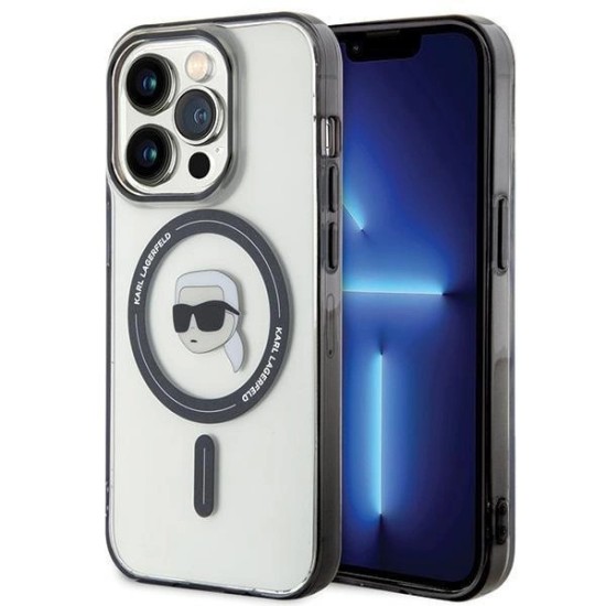 Karl Lagerfeld KLHMP15XHKHNOTK iPhone 15 Pro Max 6.7" transparent hardcase IML Karl`s Head MagSafe Karl Lagerfeld KLHMP15XHKHNOTK iPhone 15 Pro Max 6.7" transparent hardcase IML Karl`s Head MagSafe
