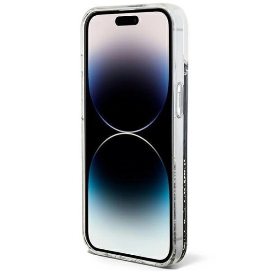 Guess Liquid Glitter Marble case for iPhone 14 - black Guess Liquid Glitter Marble case for iPhone 14 - black