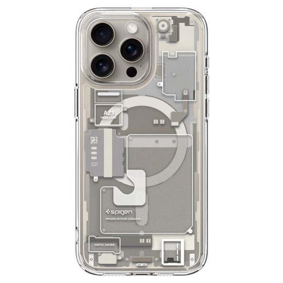 Spigen Ultra Hybrid Mag Case with MagSafe for iPhone 15 Pro Max - Natural Titanium (Zero One Pattern) Spigen Ultra Hybrid Mag Case with MagSafe for iPhone 15 Pro Max - Natural Titanium (Zero One Pattern)