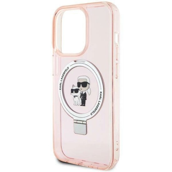 Karl Lagerfeld KLHMP15LHMRSKCP iPhone 15 Pro 6.1" pink/pink hardcase Ring Stand Karl&Choupette MagSafe Karl Lagerfeld KLHMP15LHMRSKCP iPhone 15 Pro 6.1" pink/pink hardcase Ring Stand Karl&Choupette MagSafe