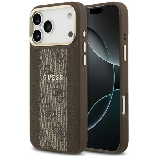 Guess 4G Stripe MagSafe case for iPhone 17 Pro Max - brown