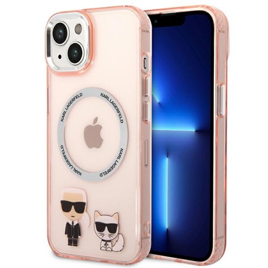 Karl Lagerfeld KLHMP14MHKCP iPhone 14 Plus 6.7 "hardcase pink / pink Karl &amp;amp; Choupette Aluminum Magsafe