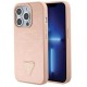 Guess Croco Triangle Metal Logo case for iPhone 15 Pro - pink Guess Croco Triangle Metal Logo case for iPhone 15 Pro - pink