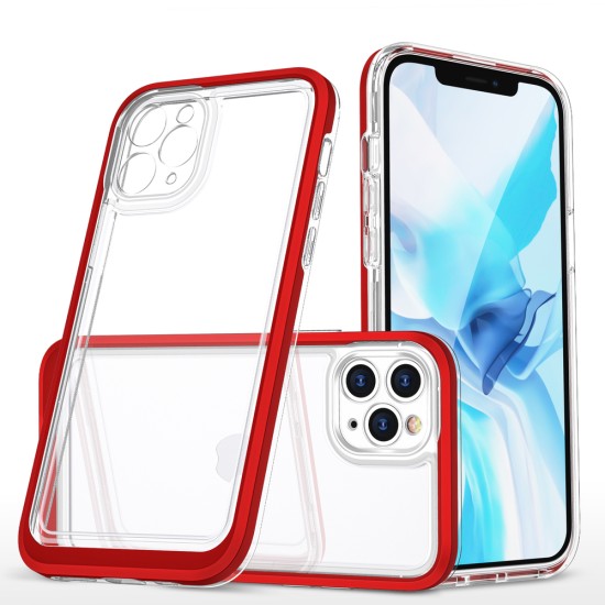 Clear 3in1 Case for iPhone 11 Pro Max Frame Cover Gel Red Clear 3in1 Case for iPhone 11 Pro Max Frame Cover Gel Red