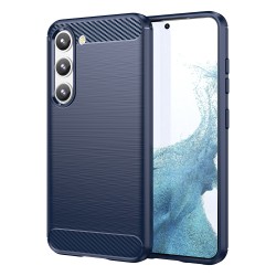 Carbon Case for Samsung Galaxy S23+ flexible silicone carbon cover blue Carbon Case for Samsung Galaxy S23+ flexible silicone carbon cover blue