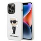 Karl Lagerfeld KLHCP14LSNIKBCH iPhone 14 Pro 6.1" hardcase white/white Silicone Ikonik Karl Lagerfeld KLHCP14LSNIKBCH iPhone 14 Pro 6.1" hardcase white/white Silicone Ikonik