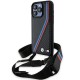BMW M Edition Carbon Tricolor Lines & Strap case for iPhone 15 Pro Max - black BMW M Edition Carbon Tricolor Lines & Strap case for iPhone 15 Pro Max - black