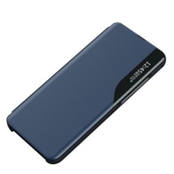 Eco Leather View Case for Samsung S24 Ultra with flap - blue Eco Leather View Case for Samsung S24 Ultra with flap - blue