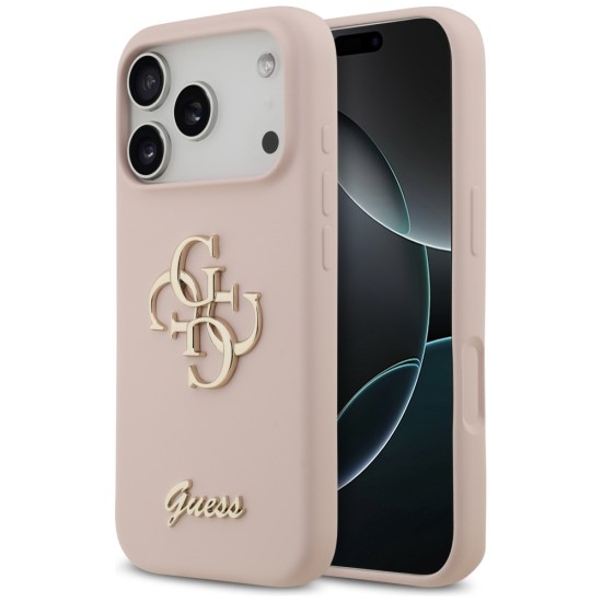 Guess Silicone Big 4G Script Case for iPhone 17 Pro - Pink Guess Silicone Big 4G Script Case for iPhone 17 Pro - Pink