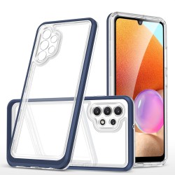 Clear 3in1 Case for Samsung Galaxy A32 5G Frame Gel Cover Blue Clear 3in1 Case for Samsung Galaxy A32 5G Frame Gel Cover Blue