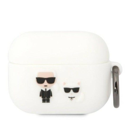 Karl Lagerfeld KLACAPSILKCW AirPods Pro cover white/white Silicone Karl & Choupette Karl Lagerfeld KLACAPSILKCW AirPods Pro cover white/white Silicone Karl & Choupette