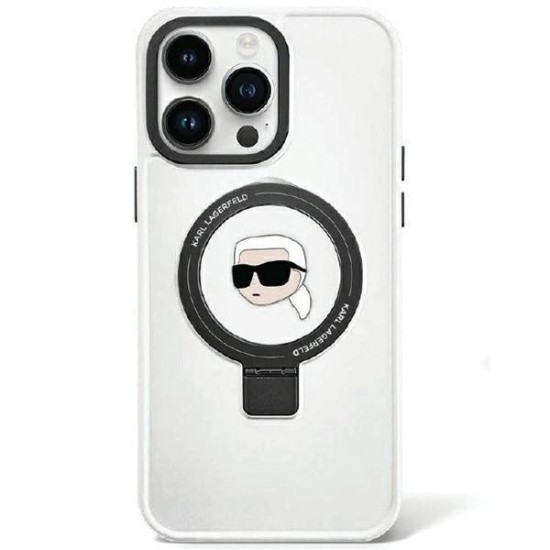 Karl Lagerfeld KLHMP15LHMRSKHH iPhone 15 Pro 6.1" white/white hardcase Ring Stand Karl Head MagSafe