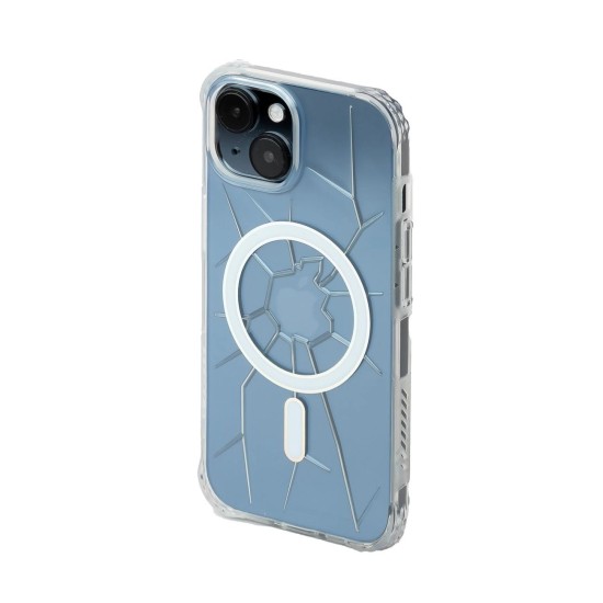 MagSafe Kingxbar PQY Crack Series silicone case for iPhone 15 - transparent MagSafe Kingxbar PQY Crack Series silicone case for iPhone 15 - transparent
