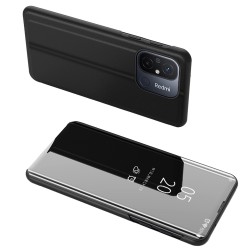 Clear View Case cover for Xiaomi Redmi 11A / Poco C55 / Redmi 12C flip case black Clear View Case cover for Xiaomi Redmi 11A / Poco C55 / Redmi 12C flip case black