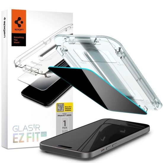 Spigen Glas.tR EZ Fit Privacy Tempered Glass for iPhone 15 Plus Spigen Glas.tR EZ Fit Privacy Tempered Glass for iPhone 15 Plus