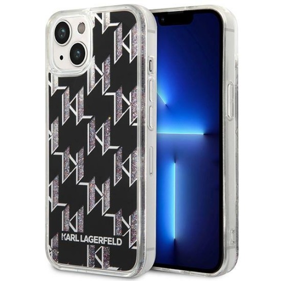Karl Lagerfeld KLHCP14MLMNMK iPhone 14 Plus 6.7 "hardcase black / black Liquid Glitter Monogram Karl Lagerfeld KLHCP14MLMNMK iPhone 14 Plus 6.7 "hardcase black / black Liquid Glitter Monogram