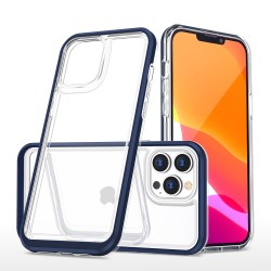 Clear 3in1 Case for iPhone 13 Pro Max Frame Cover Gel Blue Clear 3in1 Case for iPhone 13 Pro Max Frame Cover Gel Blue