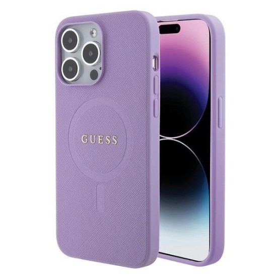 Guess GUHMP15XPSAHMCU iPhone 15 Pro Max 6.7" purple/purple hardcase Saffiano MagSafe Guess GUHMP15XPSAHMCU iPhone 15 Pro Max 6.7" purple/purple hardcase Saffiano MagSafe