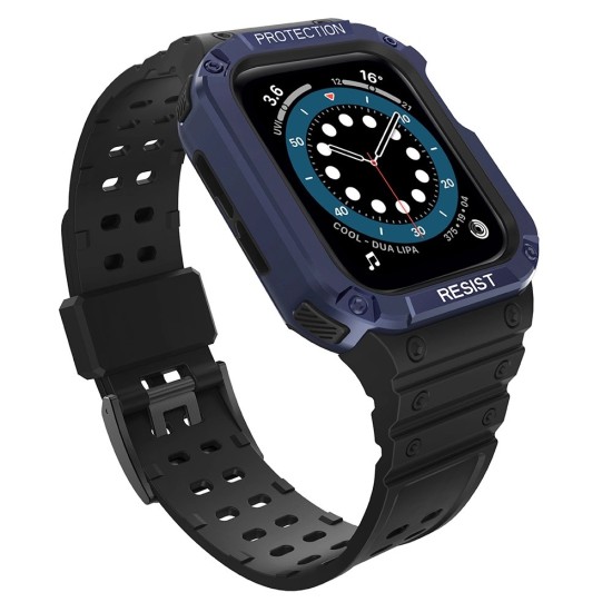 Protect Strap Band for Apple Watch 38/40/41mm Armored Case Strap - Black, Blue Protect Strap Band for Apple Watch 38/40/41mm Armored Case Strap - Black, Blue