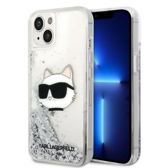 Karl Lagerfeld KLHCP14MLNHCCS iPhone 14 Plus 6.7" silver/silver hardcase Glitter Choupette Head Karl Lagerfeld KLHCP14MLNHCCS iPhone 14 Plus 6.7" silver/silver hardcase Glitter Choupette Head