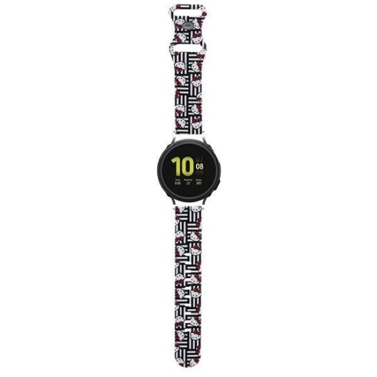 Hello Kitty Silicone Heads &amp; Stripes universal 20mm - black