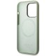 Guess Silicone Logo Plate MagSafe case for iPhone 14 Pro Max - green