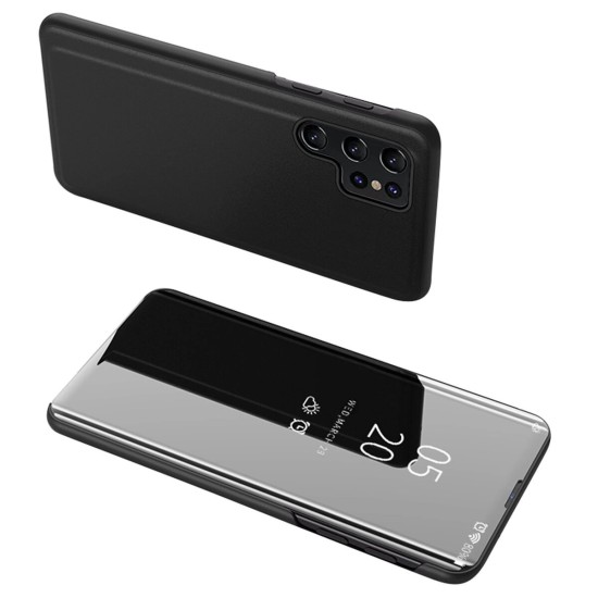 Clear View Case for Xiaomi POCO C65 / Redmi 13C with flap - black Clear View Case for Xiaomi POCO C65 / Redmi 13C with flap - black
