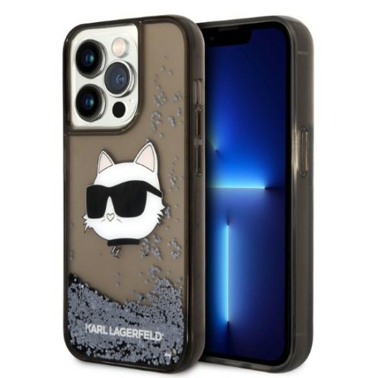 Karl Lagerfeld KLHCP14LLNCHCK iPhone 14 Pro 6.1" black/black hardcase Glitter Choupette Head Karl Lagerfeld KLHCP14LLNCHCK iPhone 14 Pro 6.1" black/black hardcase Glitter Choupette Head
