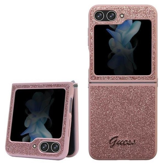 Guess Glitter Script case for Samsung Galaxy Z Flip 5 - pink Guess Glitter Script case for Samsung Galaxy Z Flip 5 - pink