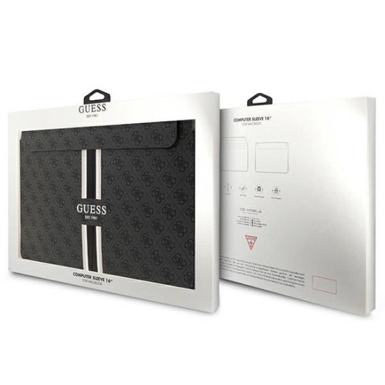 Guess 4G Printed Stripes cover for a 16" laptop - black Guess 4G Printed Stripes cover for a 16" laptop - black