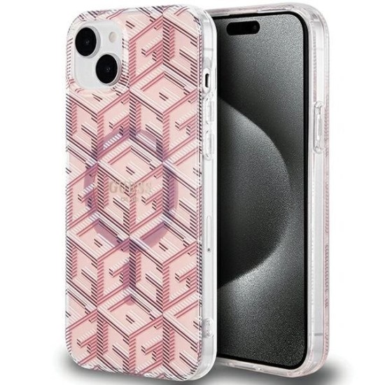 Guess IML GCube MagSafe case for iPhone 15 / 14 / 13 - pink Guess IML GCube MagSafe case for iPhone 15 / 14 / 13 - pink