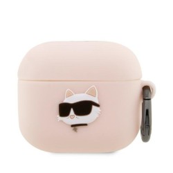 Karl Lagerfeld KLA3RUNCHP AirPods 3 cover pink/pink Silicone Choupette Head 3D Karl Lagerfeld KLA3RUNCHP AirPods 3 cover pink/pink Silicone Choupette Head 3D