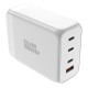 Silver Monkey SMA156 200W GaN charger 3x USB-C PD USB-A QC 3.0 with detachable power cable - white