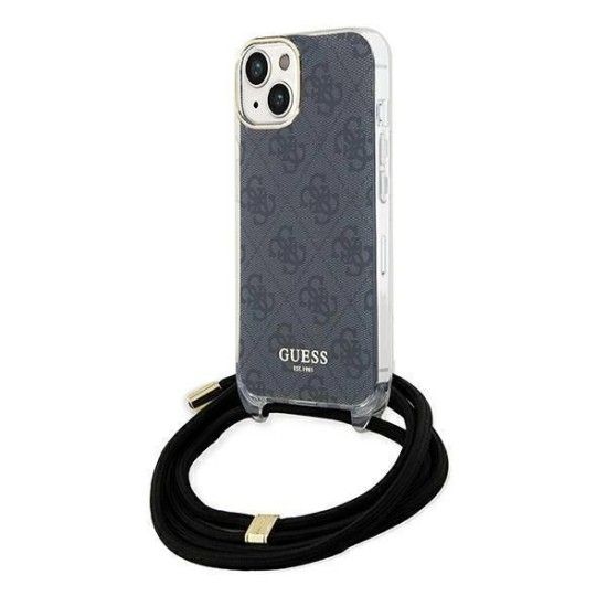Guess Crossbody Cord 4G Print Case for iPhone 15/14/13 - Black Guess Crossbody Cord 4G Print Case for iPhone 15/14/13 - Black