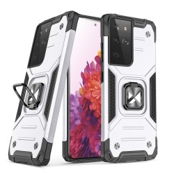 Wozinsky Ring Armor tough hybrid case cover + magnetic holder for Samsung Galaxy S22 Ultra silver Wozinsky Ring Armor tough hybrid case cover + magnetic holder for Samsung Galaxy S22 Ultra silver