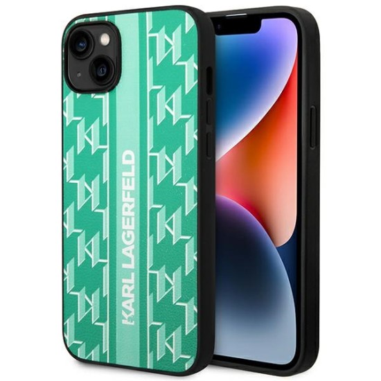 Karl Lagerfeld KLHCP14MPGKLSKN iPhone 14 Plus 6.7 "hardcase green / green Monogram Stripe Karl Lagerfeld KLHCP14MPGKLSKN iPhone 14 Plus 6.7 "hardcase green / green Monogram Stripe
